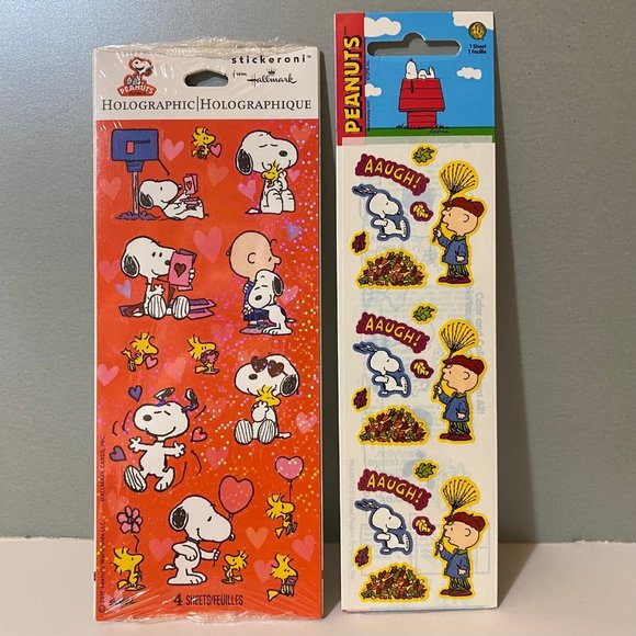 Vintage Hallmark Valentine’s & Sandylion Snoopy Stickers - Picture 1 of 6